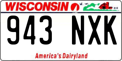 WI license plate 943NXK