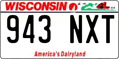 WI license plate 943NXT