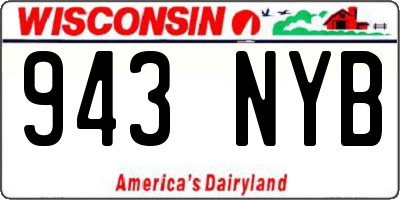 WI license plate 943NYB
