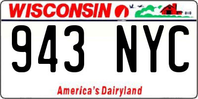 WI license plate 943NYC