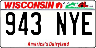 WI license plate 943NYE