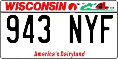 WI license plate 943NYF