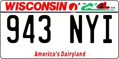 WI license plate 943NYI
