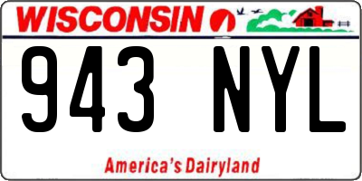 WI license plate 943NYL