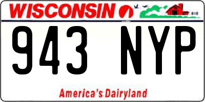 WI license plate 943NYP