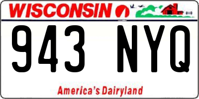 WI license plate 943NYQ