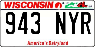 WI license plate 943NYR