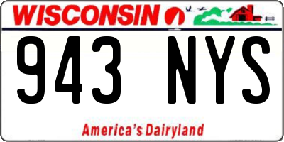 WI license plate 943NYS