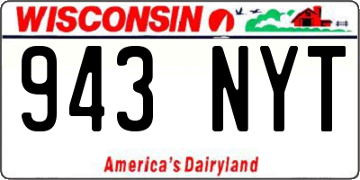 WI license plate 943NYT