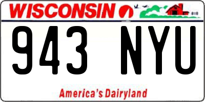 WI license plate 943NYU