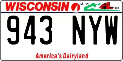 WI license plate 943NYW