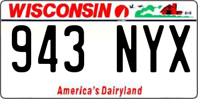WI license plate 943NYX