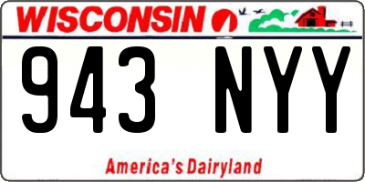 WI license plate 943NYY