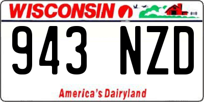 WI license plate 943NZD