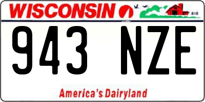 WI license plate 943NZE