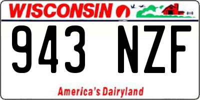 WI license plate 943NZF