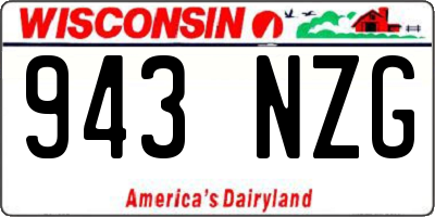 WI license plate 943NZG