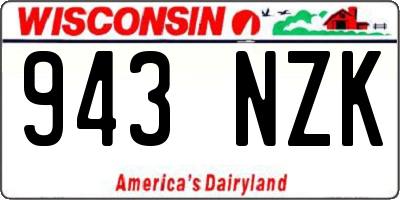 WI license plate 943NZK