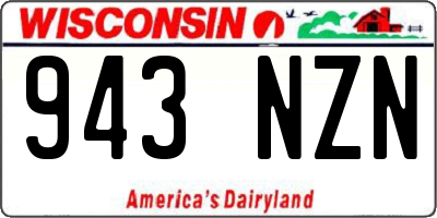 WI license plate 943NZN