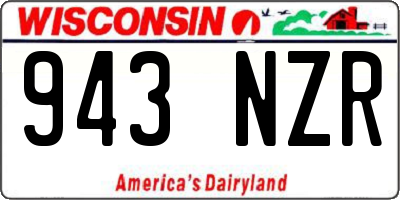 WI license plate 943NZR