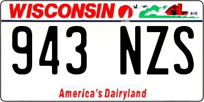 WI license plate 943NZS