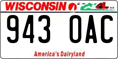 WI license plate 943OAC