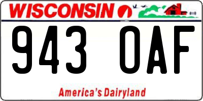 WI license plate 943OAF