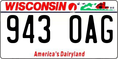 WI license plate 943OAG