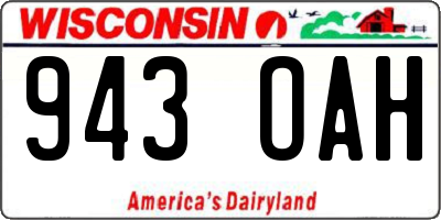 WI license plate 943OAH
