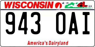 WI license plate 943OAI