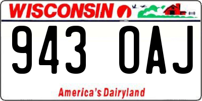 WI license plate 943OAJ