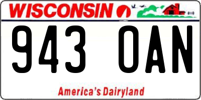 WI license plate 943OAN
