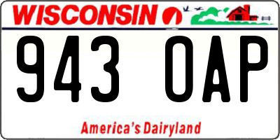 WI license plate 943OAP