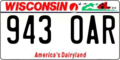WI license plate 943OAR