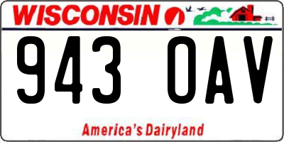 WI license plate 943OAV