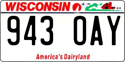 WI license plate 943OAY