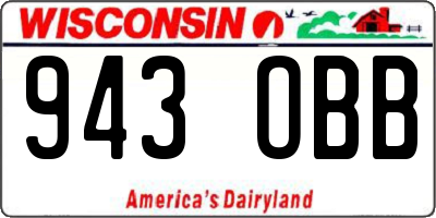 WI license plate 943OBB