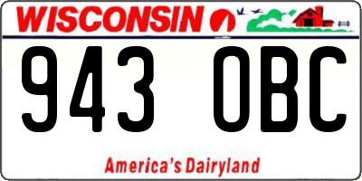 WI license plate 943OBC