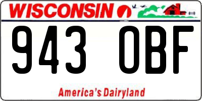WI license plate 943OBF