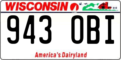 WI license plate 943OBI