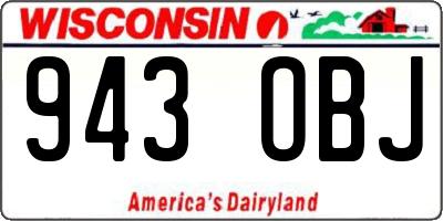 WI license plate 943OBJ