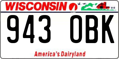 WI license plate 943OBK