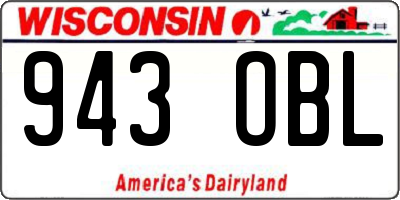 WI license plate 943OBL