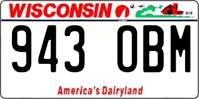 WI license plate 943OBM
