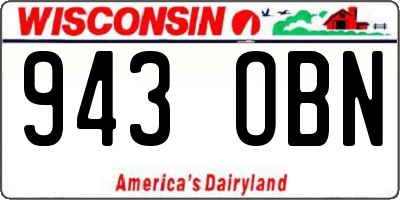WI license plate 943OBN
