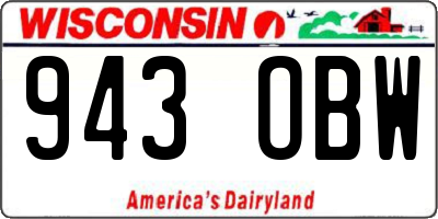 WI license plate 943OBW