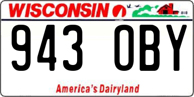 WI license plate 943OBY