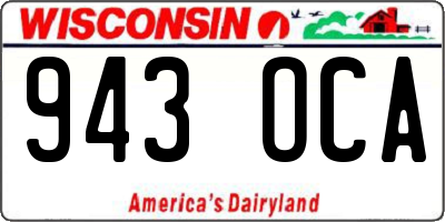 WI license plate 943OCA
