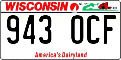 WI license plate 943OCF