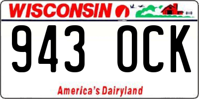 WI license plate 943OCK